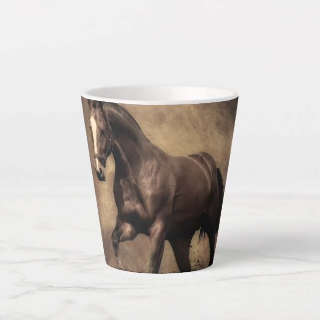 Tasse Latte Beautiful horse throw pillow (Devant)