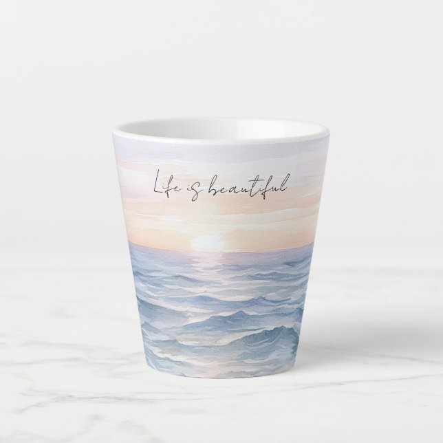 Tasse Latte Beautiful Ocean Sunset (Devant)