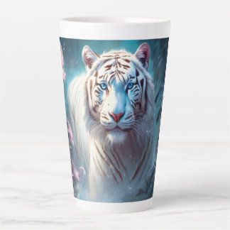 Tasse Latte Beautiful White tiger