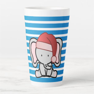 Tasse Latte Bébé bleu personnalisé Nom du garçon Premier Noël