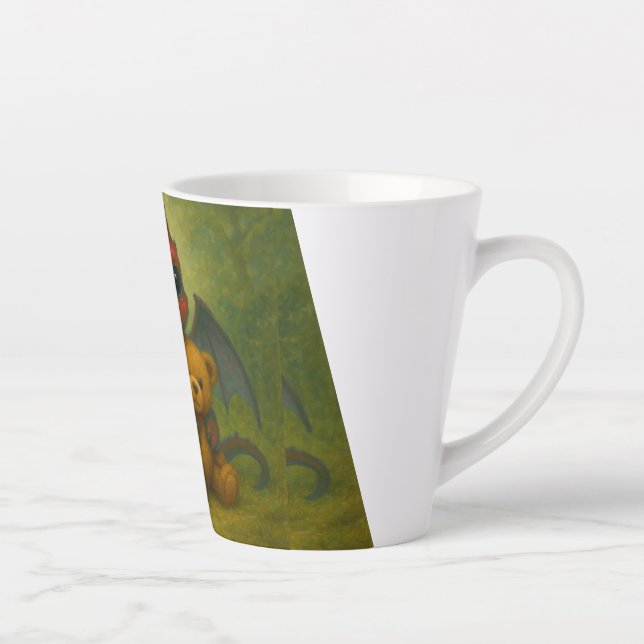 Tasse Latte Bébé rouge mignon avec ours en peluche (Droite)