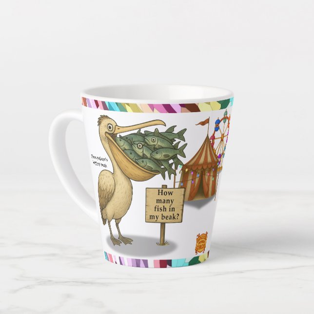 Tasse Latte Bec brillant de Pierre le pélican (Angle gauche)