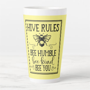 Tasse Latte Bee Hive Rules Word Art