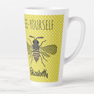 Tasse Latte BEE Yellow Polkadot design tendance nommé