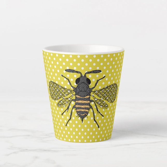 Tasse Latte BEES et Honeycomb - Sauvez les abeilles (Devant)