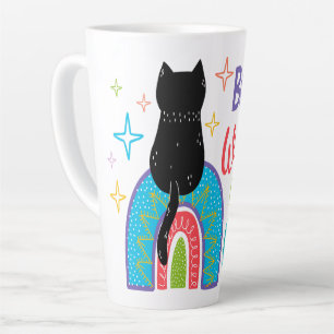Tasse Latte Behind Every Strong Woman Is Her Cat