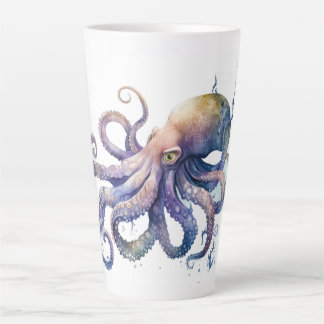 Tasse Latte Belle aquarelle Octopus