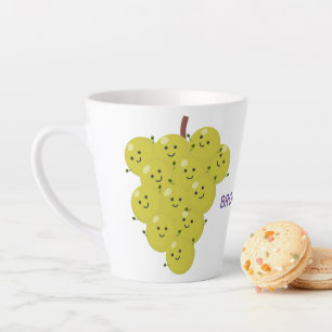 Tasse Latte Belle bande de raisins amusante illustration