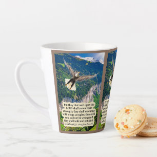 Tasse Latte Belle Écriture d'aigle Isaïe 40:31