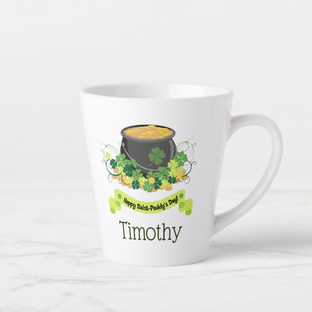 Tasse Latte Belle et amusante St. Patrick's Day (Droite)