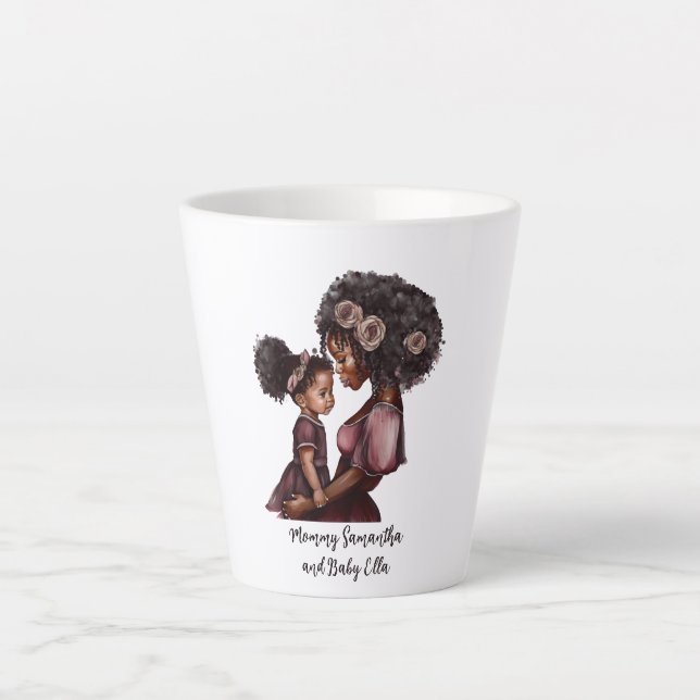 Tasse Latte Belle mère et fille noire (28) (Devant)