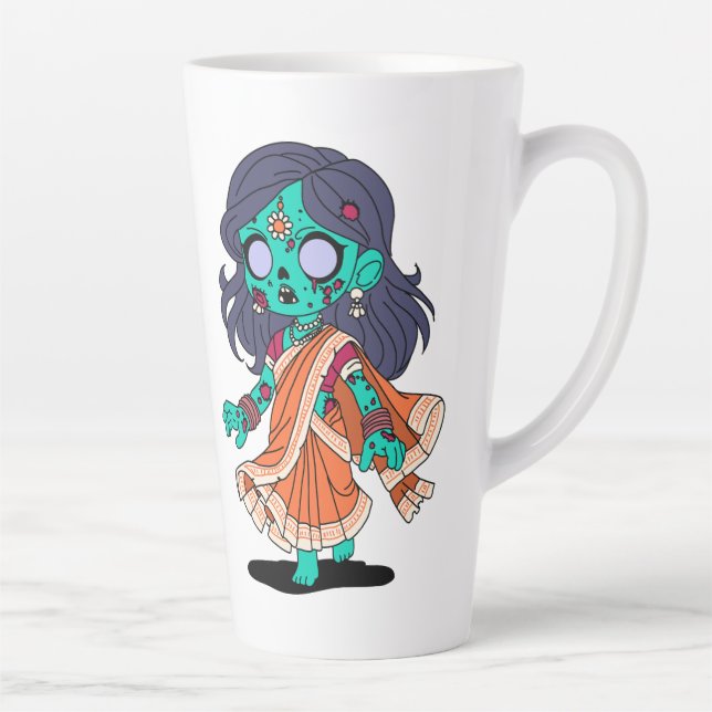 Tasse Latte Belle Zombie indienne (Droite)