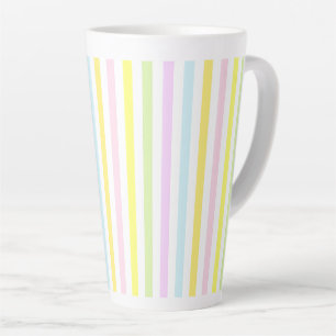 Tasse Latte Belles bandes verticales en couleurs pastel