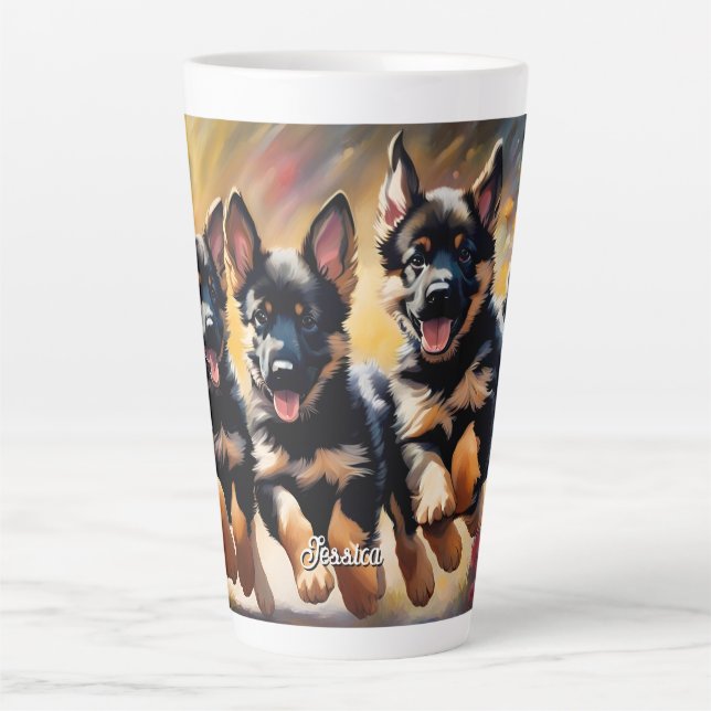 Tasse Latte Belles chiots bergers allemands (Devant)