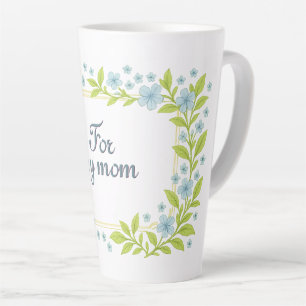 Tasse Latte Belles fleurs bleues pour la fête des mères