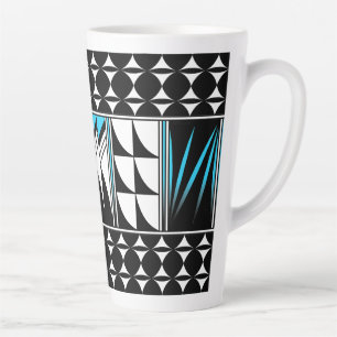 Tasse Latte Bénédiction de plumes du sud-ouest en turquoise