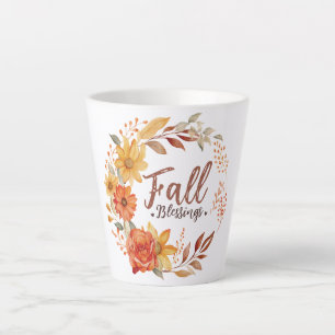 Tasse Latte Bénédictions d'automne florales