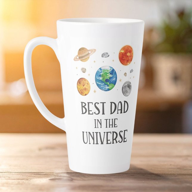 Tasse Latte Best Dad in The Universe Funny Quote Fathers Day  (Créateur téléchargé)