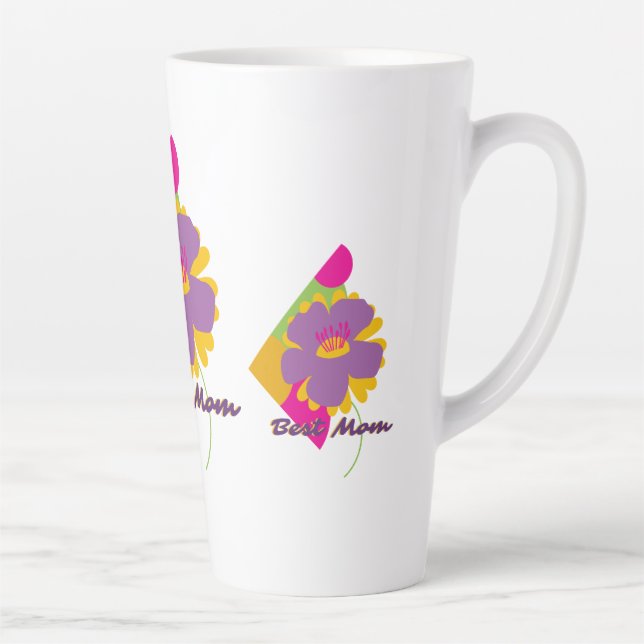 Tasse Latte Best Mom Colourful Trendy Design (Droite)