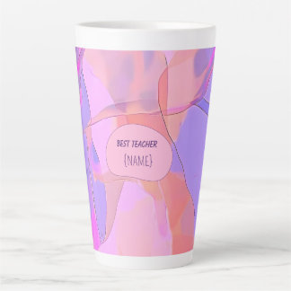 Tasse Latte Best Teacher – Abstract Design Personalized