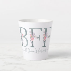 Tasse Latte BFF Best Friends Forever Photo Typographie moderne