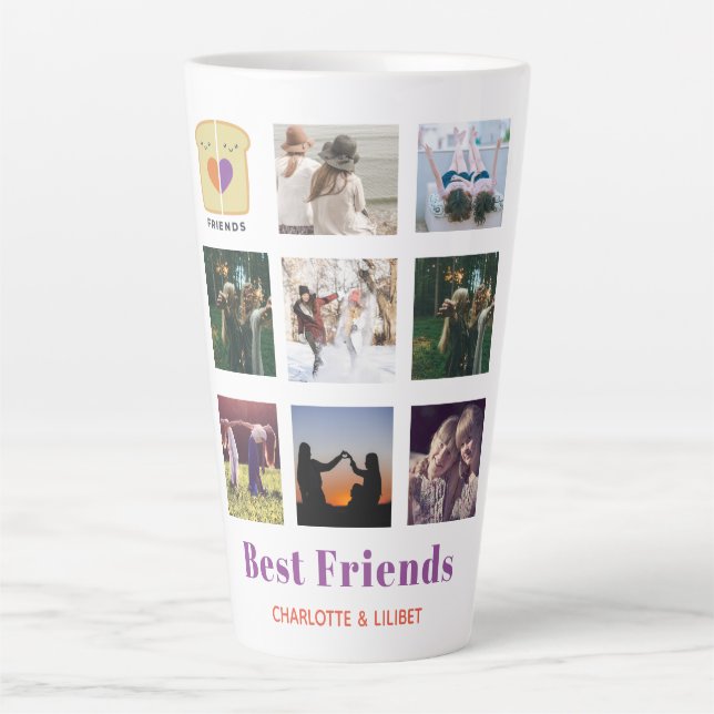 Tasse Latte BFF Photo Collage Cadeau Peanutbeurre Jelly Sandwi (Devant)