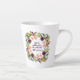 Tasse Latte Bible Chrétienne Violet Rose Rose Floral