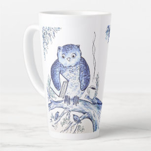 Tasse Latte Bibliothèque Owl