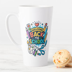 Tasse Latte Bienvenue Retour à l'école Fun Art Design