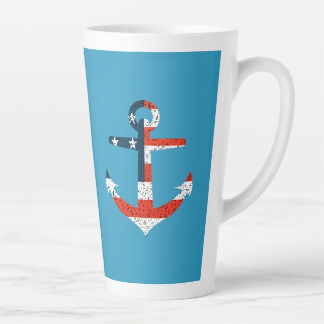 Tasse Latte Big American Flag Ancre (Droite)