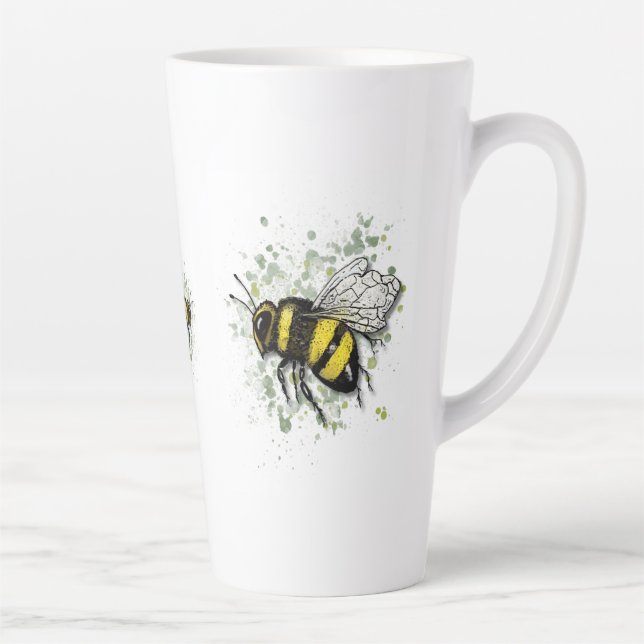 Tasse Latte Big Beautiful Bumble BEE, Digital Drawing (Droite)