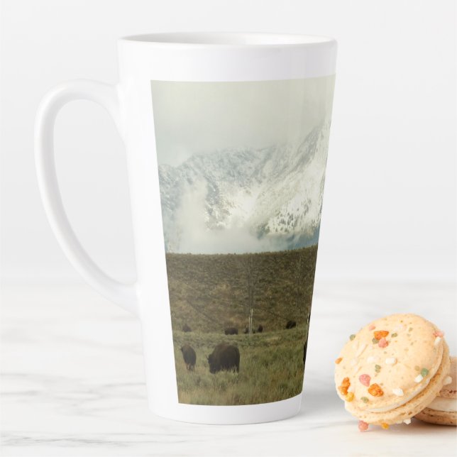 Tasse Latte Bison à Grand Teton National Park Photographie (En situation)