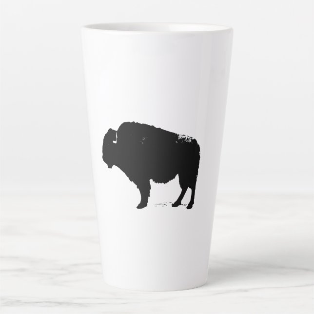 Tasse Latte Bison de Buffalo Art noir et blanc (Devant)