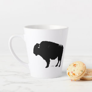 Tasse Latte Bison de Buffalo Art noir et blanc