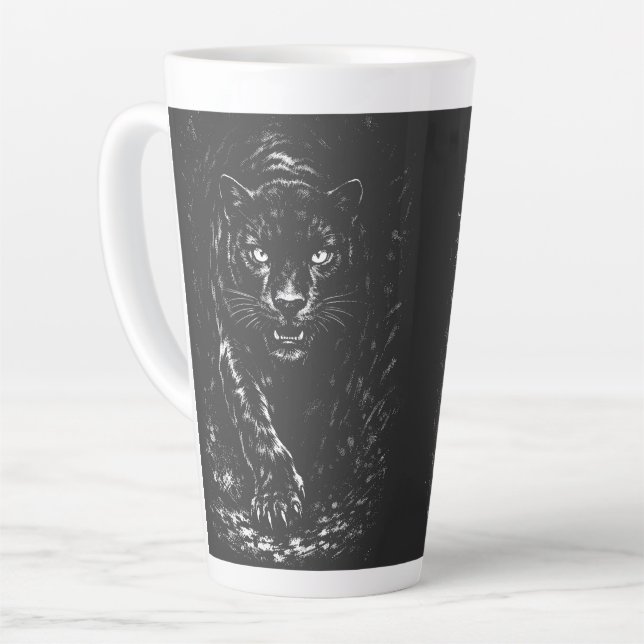 Tasse Latte Black Panther — par BurnsInHell (Angle gauche)