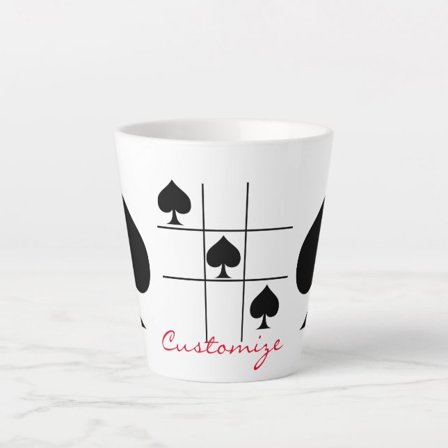 Tasse Latte Black Spades Tic Tac Toe Thunder_Cove (Devant)