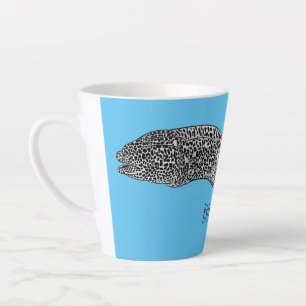 Tasse Latte Black spotted moray eel cartoon