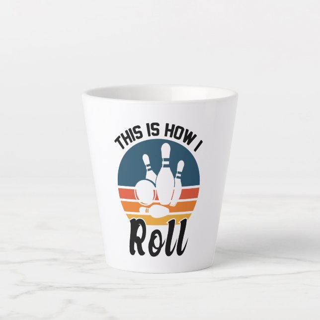Tasse Latte Blague de quille C'est comme ça que je roule Graph (Devant)