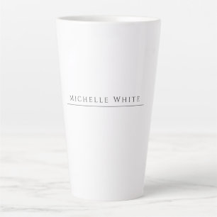 Tasse Latte Blanc Élégant Professionnel Moderne Propre Nom