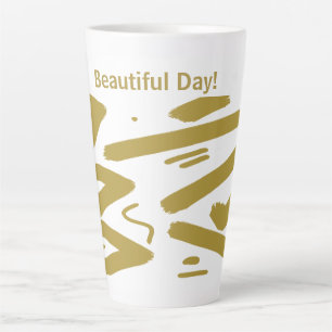 Tasse Latte Blanc et or de la tribu