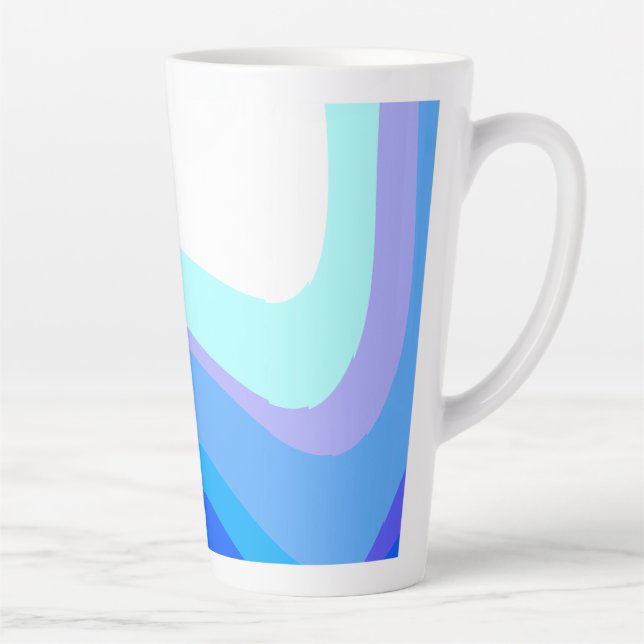 Tasse Latte Bleu Abstrait 1112 (Droite)
