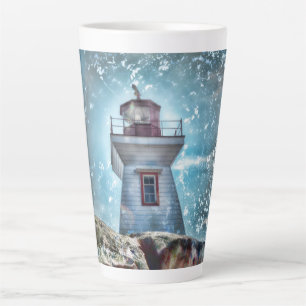 Tasse Latte Bleu bleu marine bleu rustique du phare