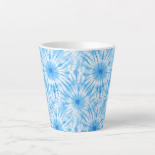Tasse Latte Bleu Clair Tie Dye Blanc