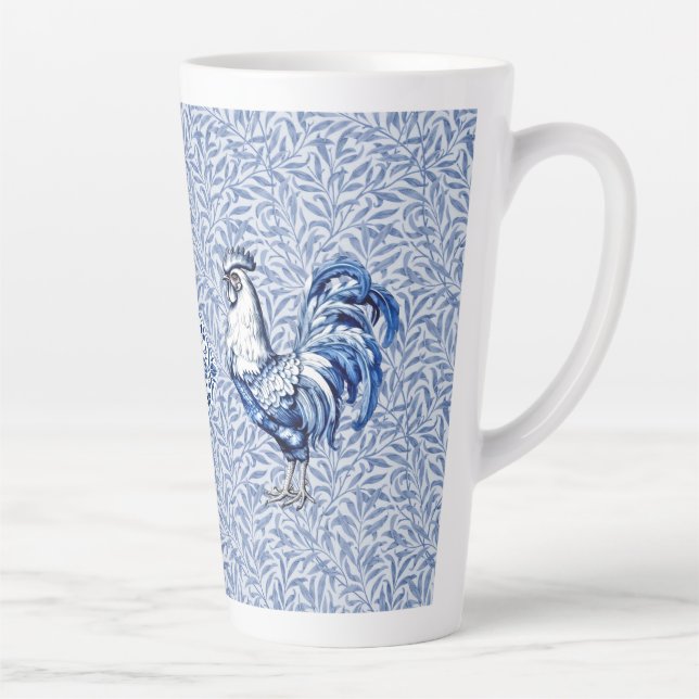 Tasse Latte Bleu Delft Et Poulet Blanc Rooster (Droite)