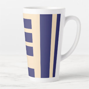 Tasse Latte Bleu foncé + rayures crème