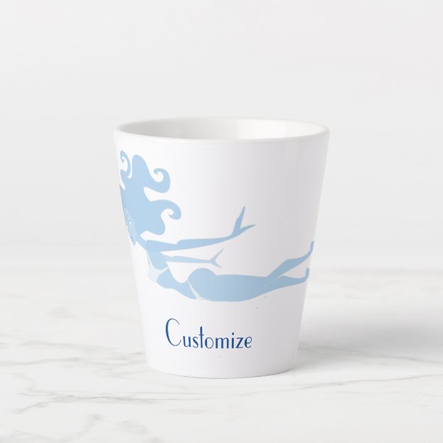 Tasse Latte Bleu Mermaid Swimmer Thunder_Cove  (Devant)