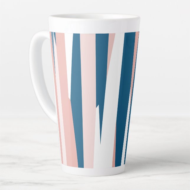 Tasse Latte bleu rose et blanc (Angle gauche)