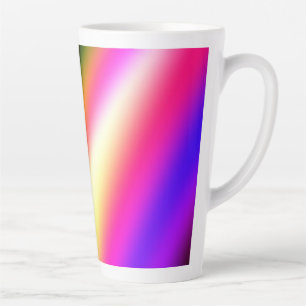 Tasse Latte Bleu rose ombre couleur d'eau abstrait pastel arc-