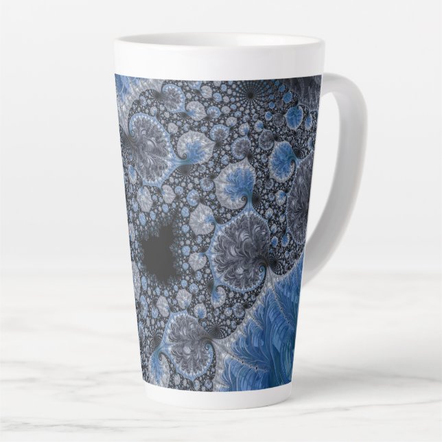 Tasse Latte Bleus Abstract (Angle droit)