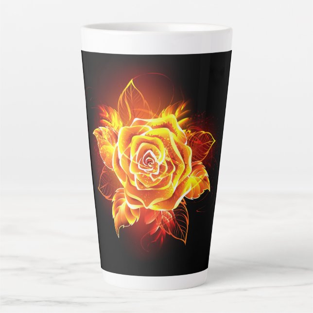 Tasse Latte Blooming Fire Rose (Devant)